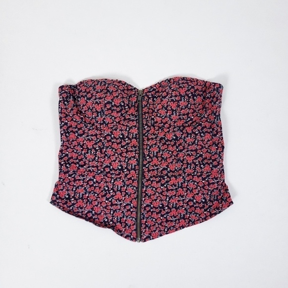 Free w/ Purchase Jessica Simpson Floral Corset Red Roses Zip-up Front Closure - Picture 1 of 13